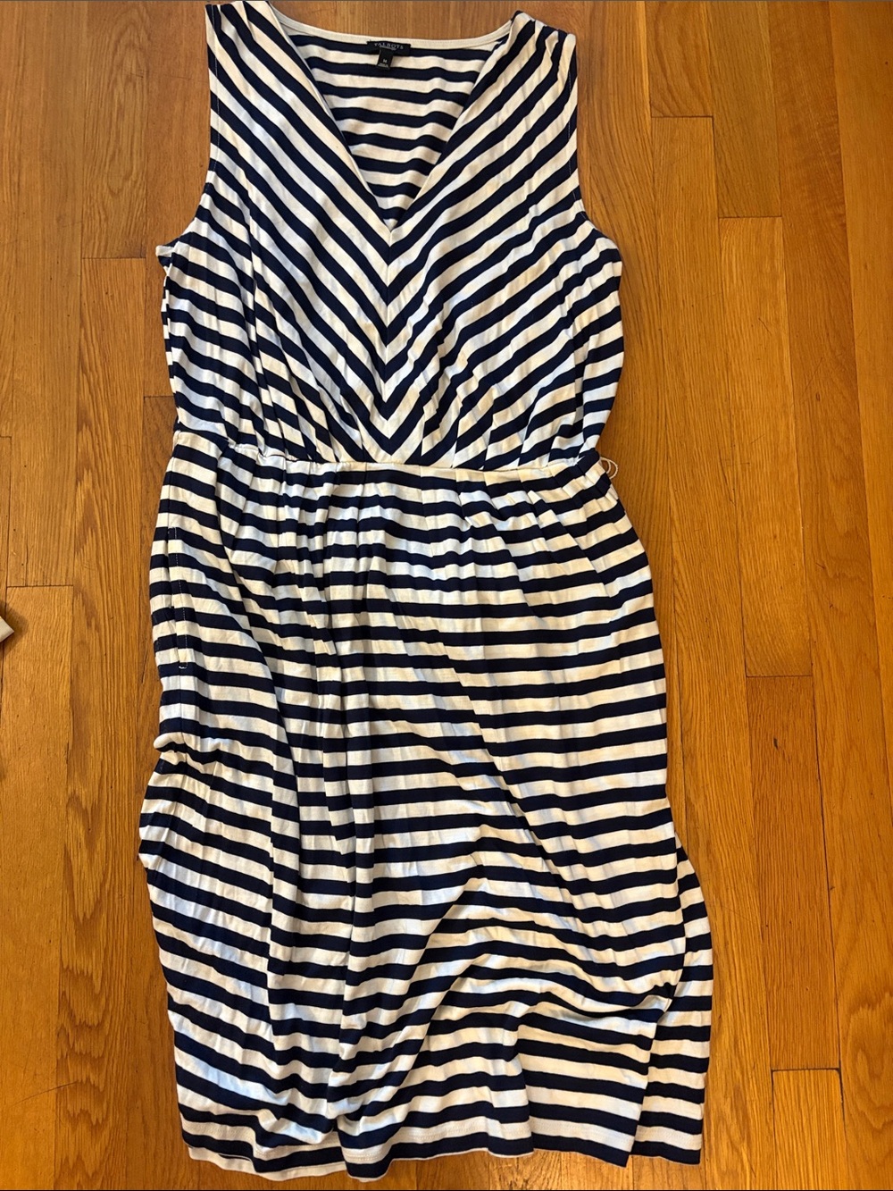 Navy and White Striped One-Piece Dress
